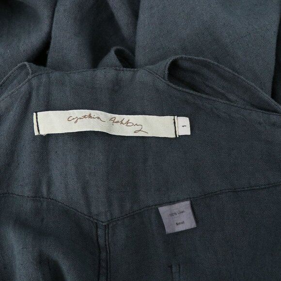 New Cynthia Ashby Linen Blue Wide Leg Overalls Small - Picture 7 of 9